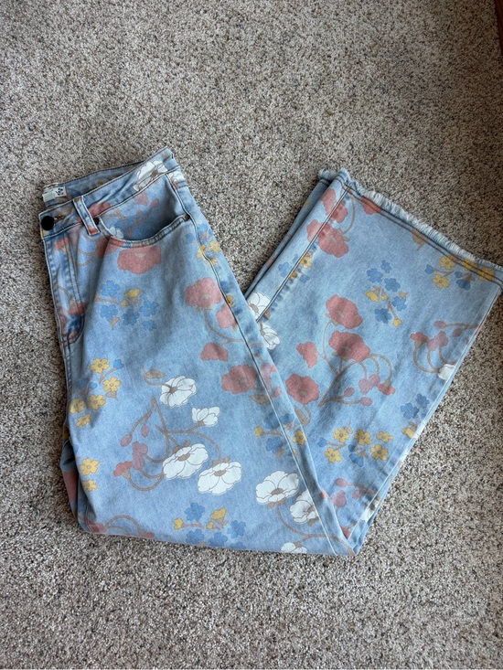 Easel Los Angeles Denim - Easel Floral Light Blue Women's Jeans